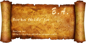 Borka Abiáta névjegykártya